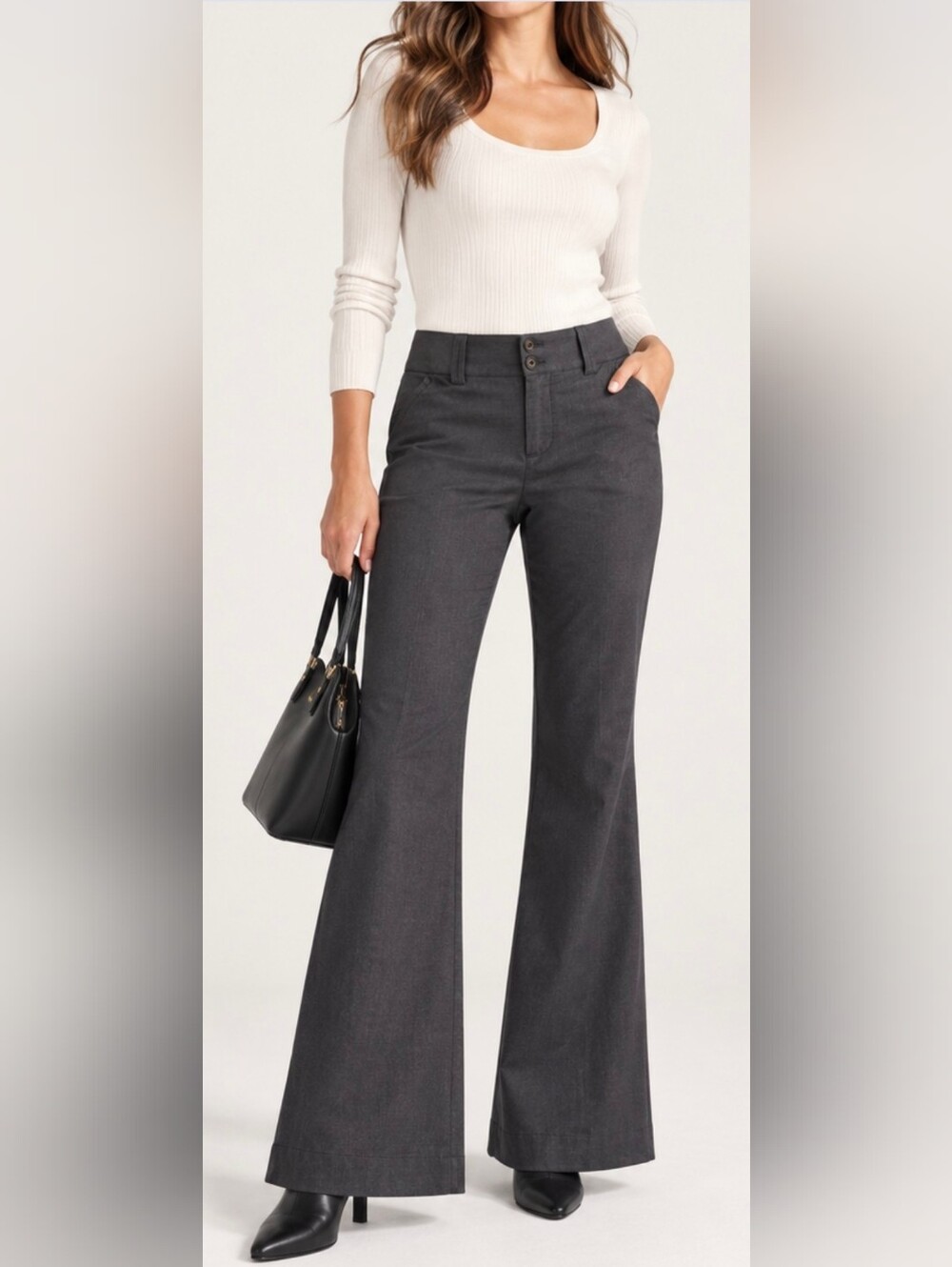 Banana Republic Sloan Fit Gray Stretch Flare Dress Pants Size 4